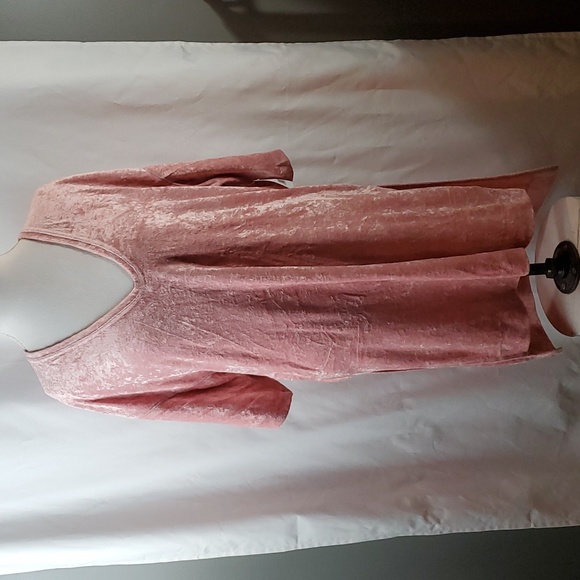 Free People passion flower crushed pink V-neck velvet tunic dress in size Small - Picture 2 of 10